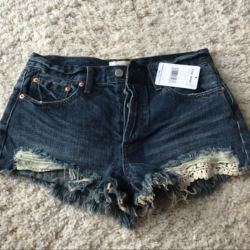 Free People denim jean shorts